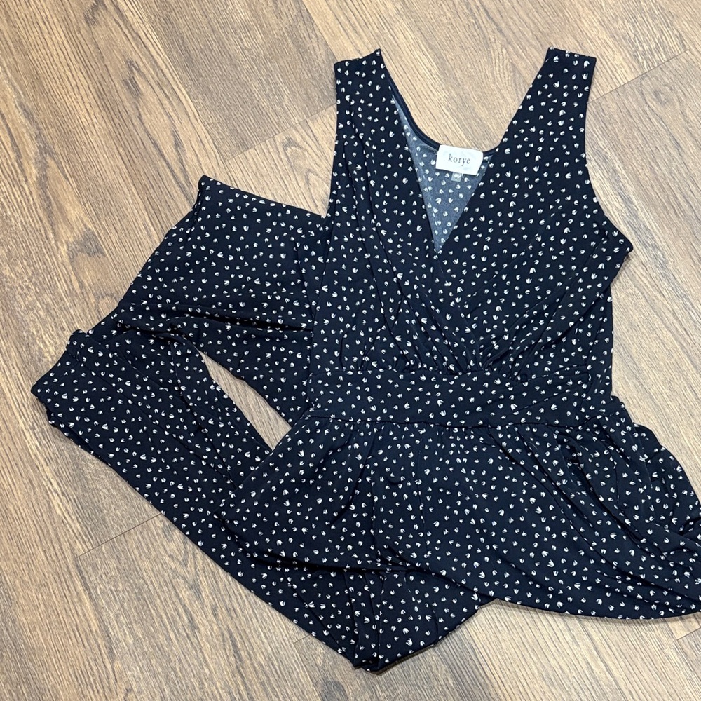 Kaye Navy Polka Dot Jumpsuit